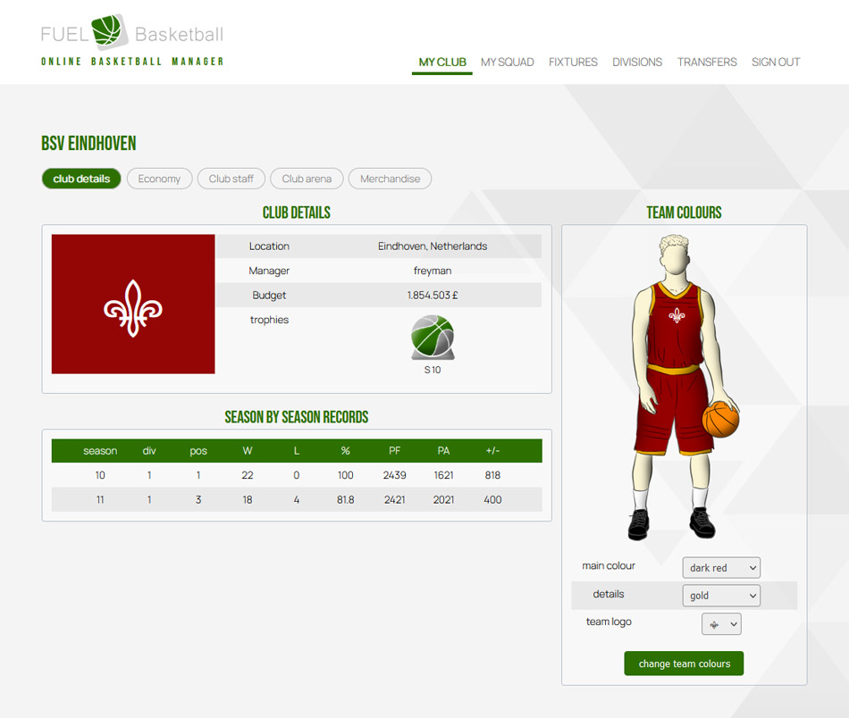 FUEL basketball Διαδικτυακό παιχνίδι μάνατζερ μπάσκετ