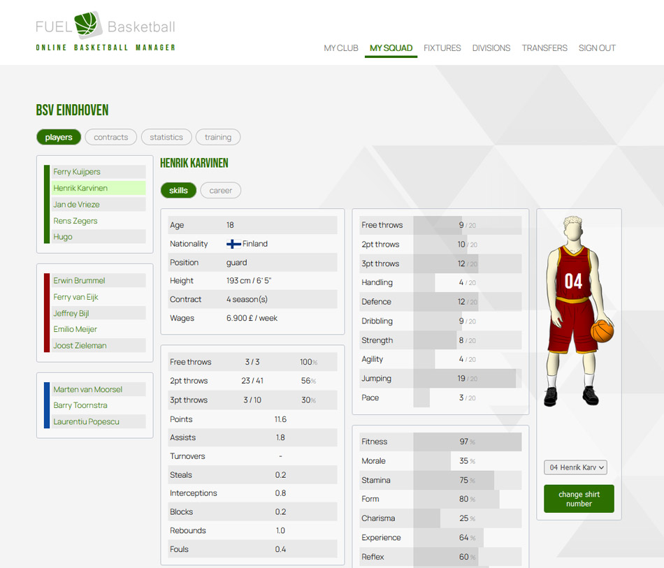 FUEL Basketball menedżer koszykówki online